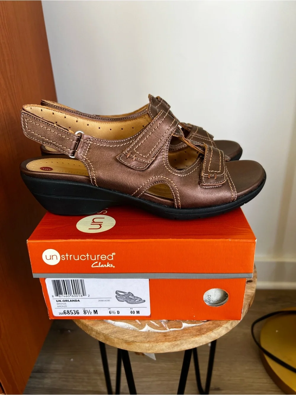 Clarks Leather Orland Wedge Slingback Sandals